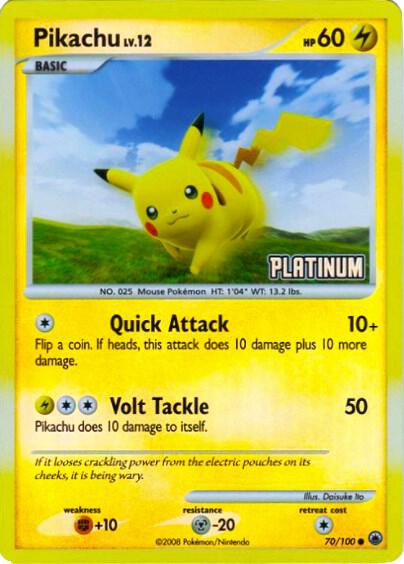 Pokemon "Pikachu" 70/100 Reverse Holo Burger King Promo