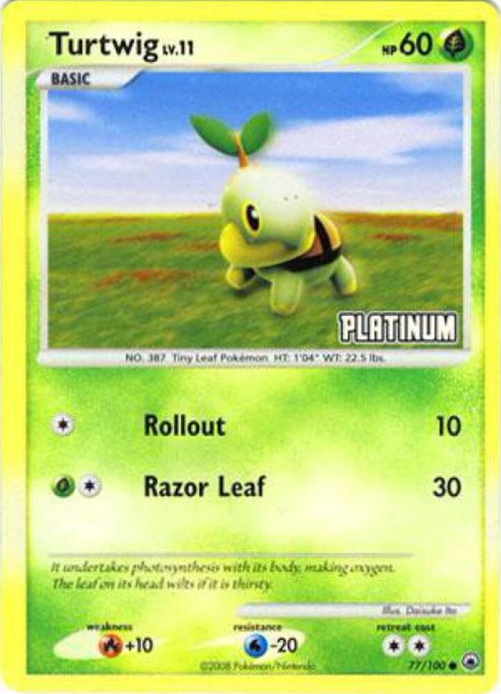 Pokemon "Turtwig" 77/100 Reverse Holo